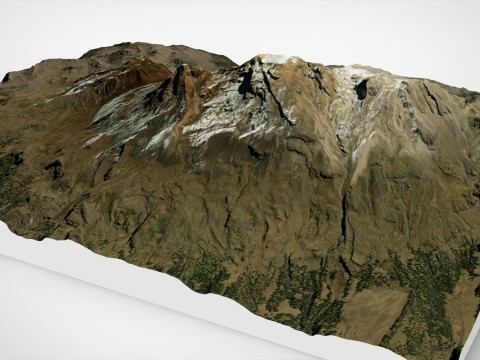 Mountain landscape Volcano Iztaccihuatl Mexico Modelo 3D