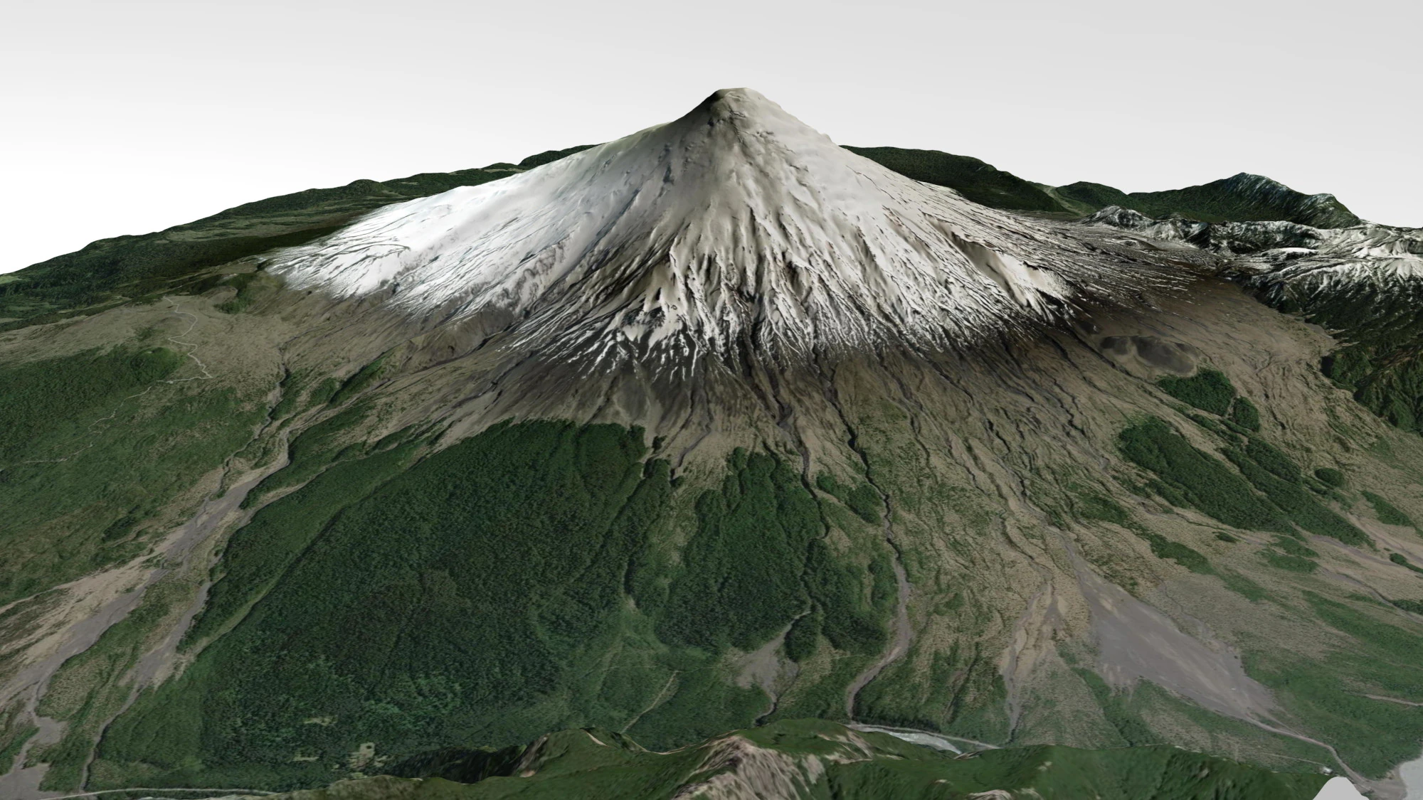 Paisaje de monta&ntilde;a Volc&aacute;n Osorno Cordillera de los Andes en Chile Modelo 3D .c4d .max .obj .3ds .fbx .stl .blend 