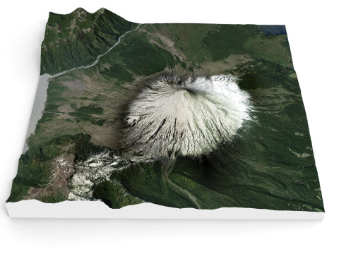 Mountain landscape Volcano Osorno Andes Mountains in Chile 3D Модель