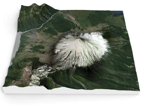 Paisaje de monta&ntilde;a Volc&aacute;n Osorno Cordillera de los Andes en Chile Modelo 3D