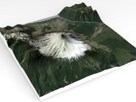 Mountain landscape Volcano Osorno Andes Mountains in Chile 3D Модель