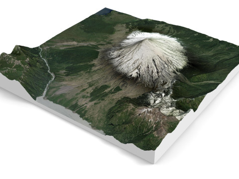 Mountain landscape Volcano Osorno Andes Mountains in Chile 3D Модель