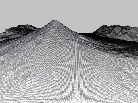 Mountain landscape Volcano Osorno Andes Mountains in Chile 3D Модель