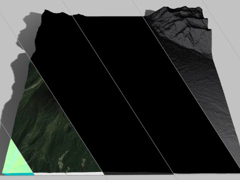 Paisaje de monta&ntilde;a Volc&aacute;n Osorno Cordillera de los Andes en Chile Modelo 3D