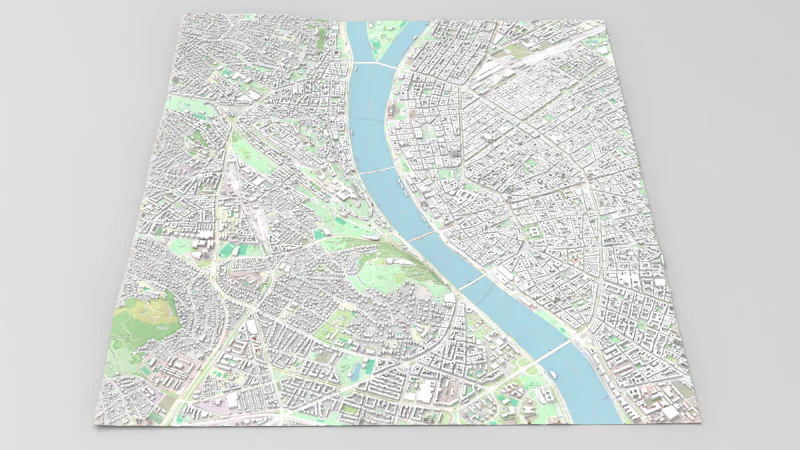 Cityscape Budapest Hungary 3D Model .c4d .max .obj .3ds .fbx .stl .blend
