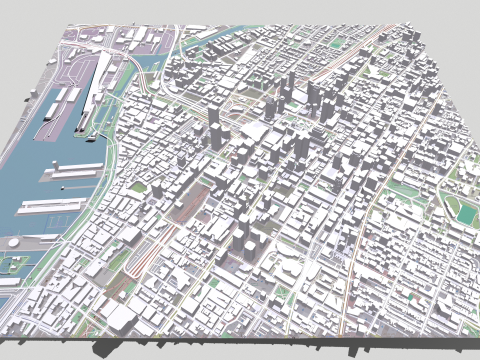 Cityscape Montreal Quebec Canada 3Dモデル