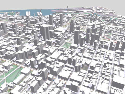 Cityscape Montreal Quebec Canada 3D Model