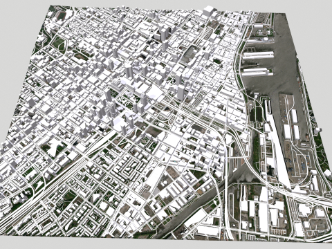 Cityscape Montreal Quebec Canada 3D Model