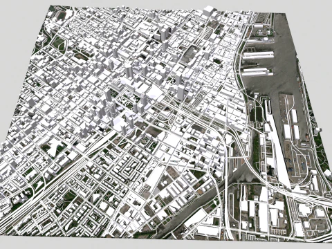 Cityscape Montreal Quebec Canada 3D Model