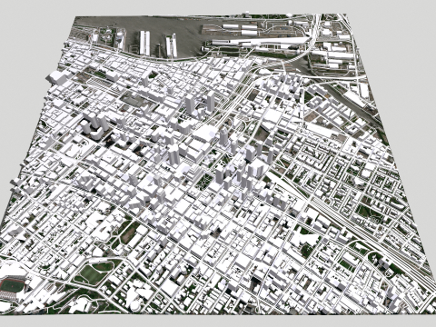 Cityscape Montreal Quebec Canada 3D Model