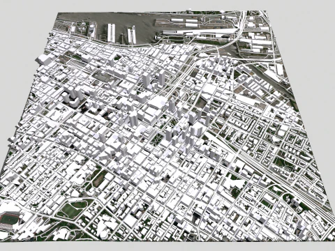 Cityscape Montreal Quebec Canada 3D Model