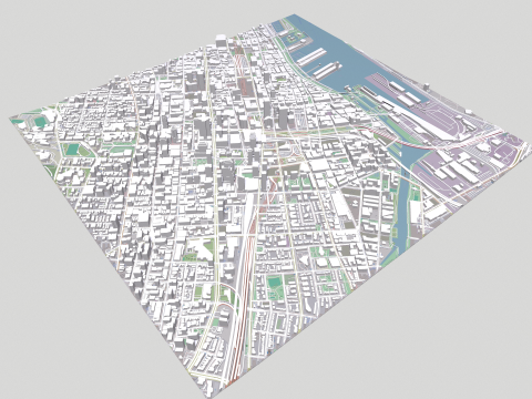 Cityscape Montreal Quebec Canada 3D Model