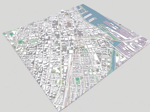 Cityscape Montreal Quebec Canada 3D Model