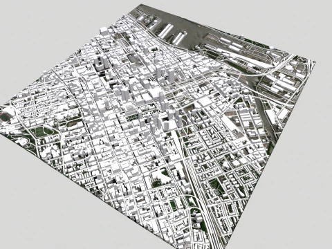 Cityscape Montreal Quebec Canada 3D Model