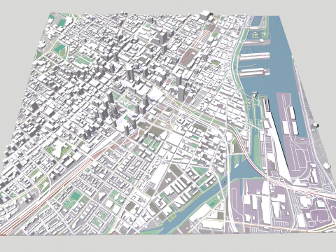Cityscape Montreal Quebec Canada 3D Model