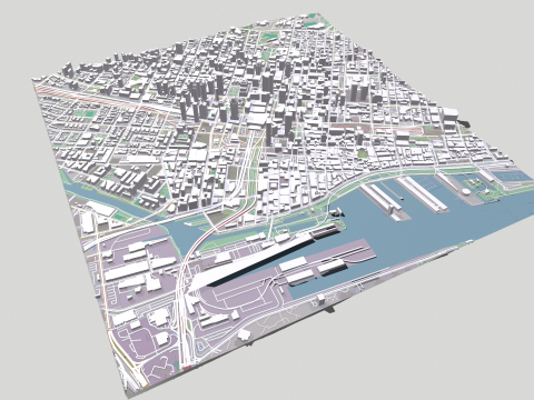 Cityscape Montreal Quebec Canada 3D Model