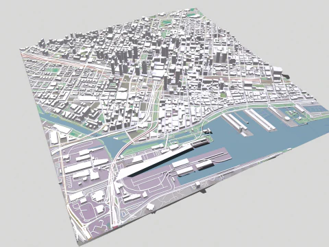 Cityscape Montreal Quebec Canada 3D Model