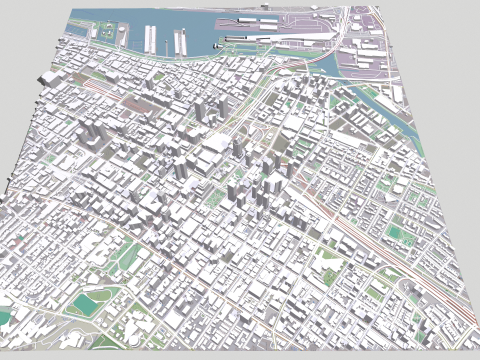 Cityscape Montreal Quebec Canada 3D Model