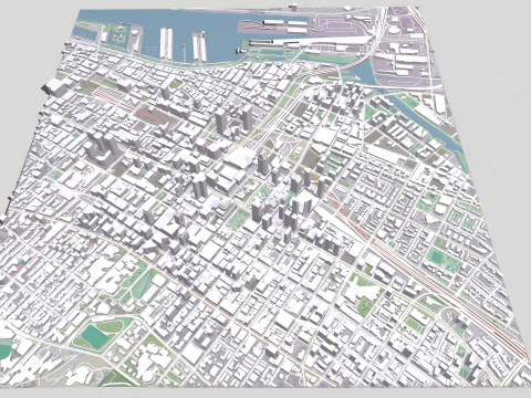 Cityscape Montreal Quebec Canada 3D Model