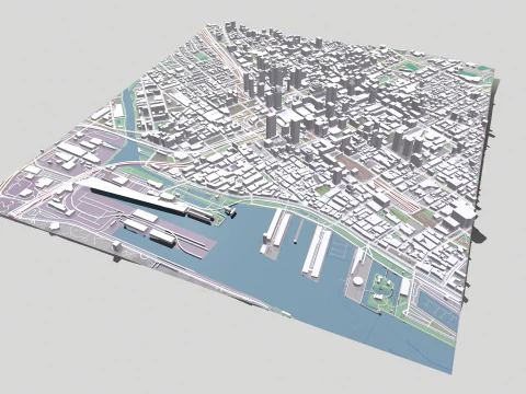 Cityscape Montreal Quebec Canada 3D Model
