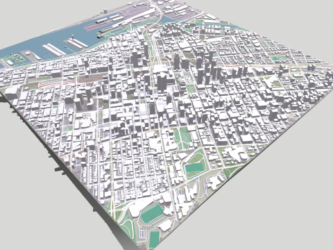 Cityscape Montreal Quebec Canada 3D Model