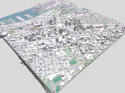 Cityscape Montreal Quebec Canada 3D Model