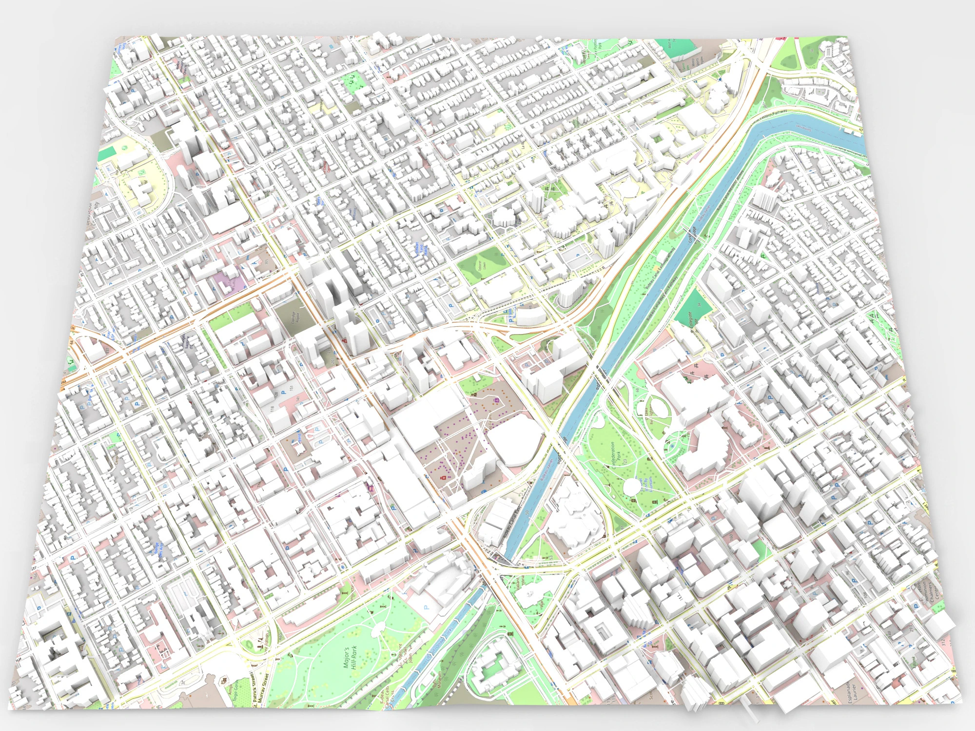 Cityscape Ottawa Canada 3D Model .c4d .max .obj .3ds .fbx .stl .blend 