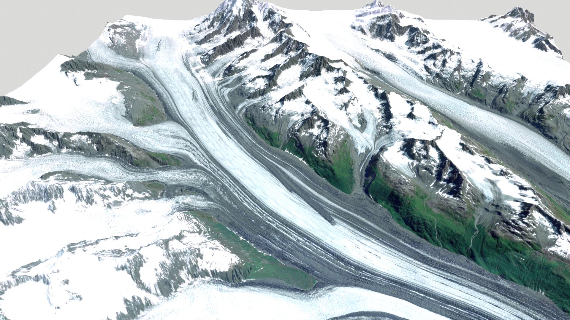 Paisagem montanhosa Geleira de Harvard Prince William Sound Alaska Modelo 3D .c4d .max .obj .3ds .fbx .stl .blend 