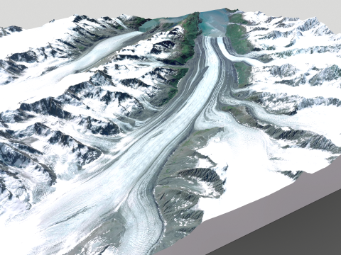 Mountain landscape Harvard Glacier Prince William Sound Alaska Model 3D