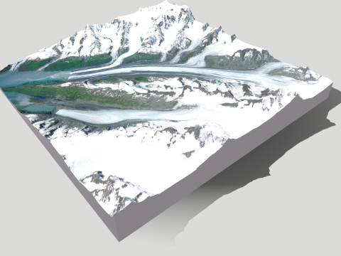 Mountain landscape Harvard Glacier Prince William Sound Alaska Model 3D