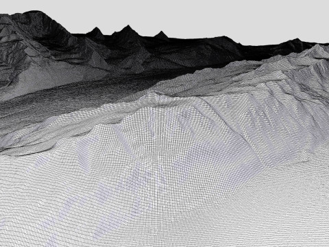 Mountain landscape Harvard Glacier Prince William Sound Alaska Model 3D