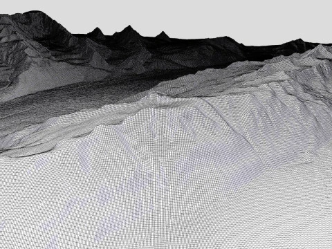 Paisagem montanhosa Geleira de Harvard Prince William Sound Alaska Modelo 3D