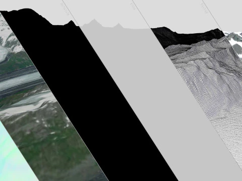 Paisagem montanhosa Geleira de Harvard Prince William Sound Alaska Modelo 3D