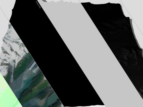 Paisagem montanhosa Geleira de Harvard Prince William Sound Alaska Modelo 3D