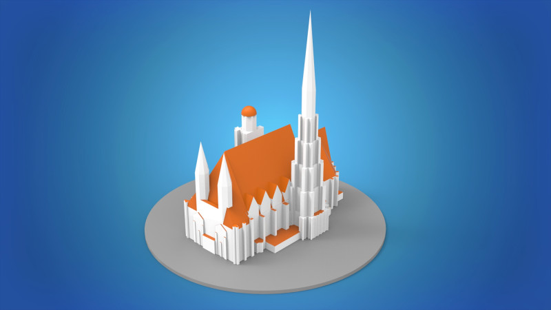 St Stephens Cathedral Wien 3D मॉडल .c4d .max .obj .3ds .fbx .stl .blend 