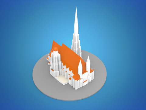 St Stephens Cathedral Wien 3D मॉडल