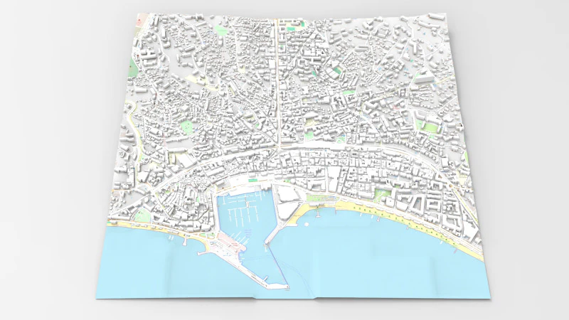 Pemandangan kota Cannes Perancis Model 3D .c4d .max .obj .3ds .fbx .stl .blend