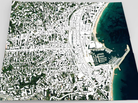 Pemandangan kota Cannes Perancis Model 3D