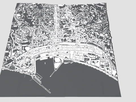 Pemandangan kota Cannes Perancis Model 3D