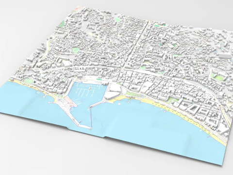 Pemandangan kota Cannes Perancis Model 3D