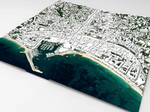 Pemandangan kota Cannes Perancis Model 3D