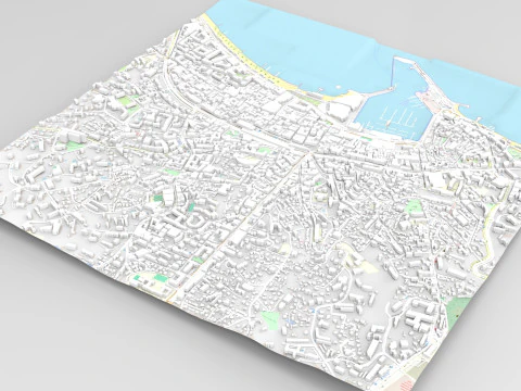 Pemandangan kota Cannes Perancis Model 3D