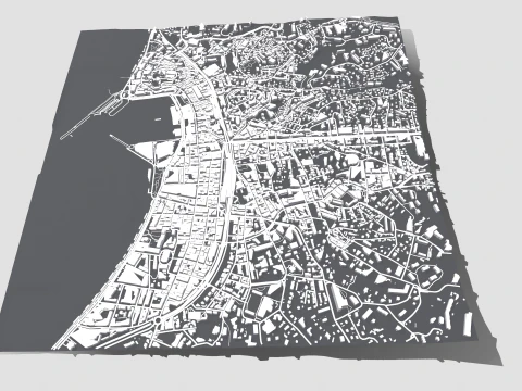 Pemandangan kota Cannes Perancis Model 3D