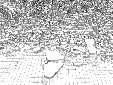 Pemandangan kota Cannes Perancis Model 3D