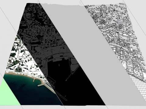 Pemandangan kota Cannes Perancis Model 3D