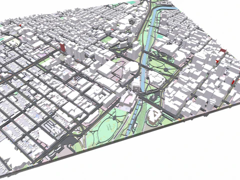 Cityscape Ottawa Canada 3D Model