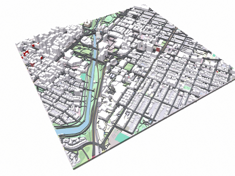 Cityscape Ottawa Canada Modelo 3D