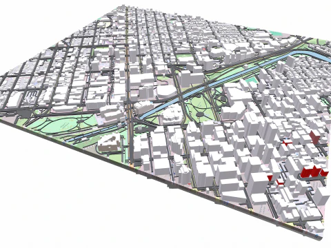 Cityscape Ottawa Canada 3D Model