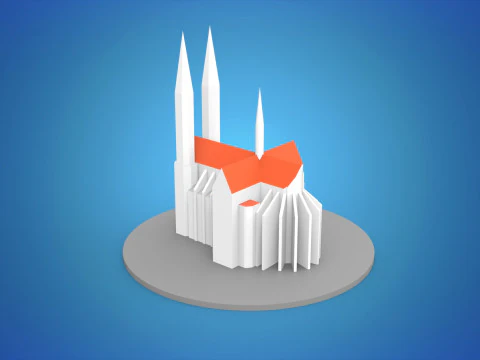 A Igreja do Voto Votivkirche Wien Modelo 3D