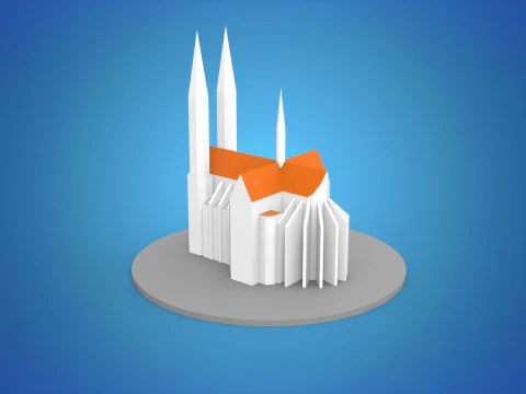 A Igreja do Voto Votivkirche Wien Modelo 3D